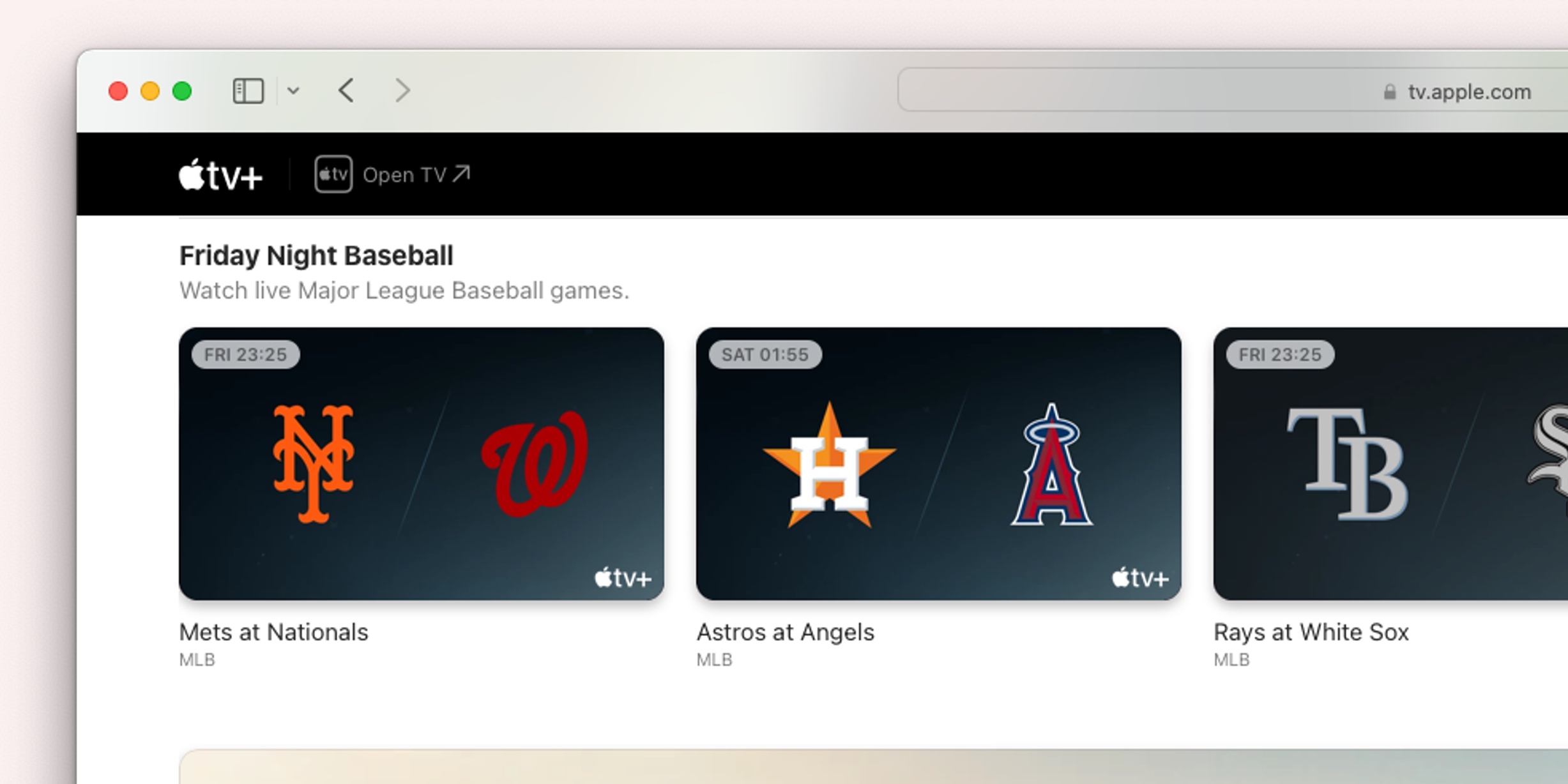 Friday Night Baseball appears in TV app ahead of MLB season start