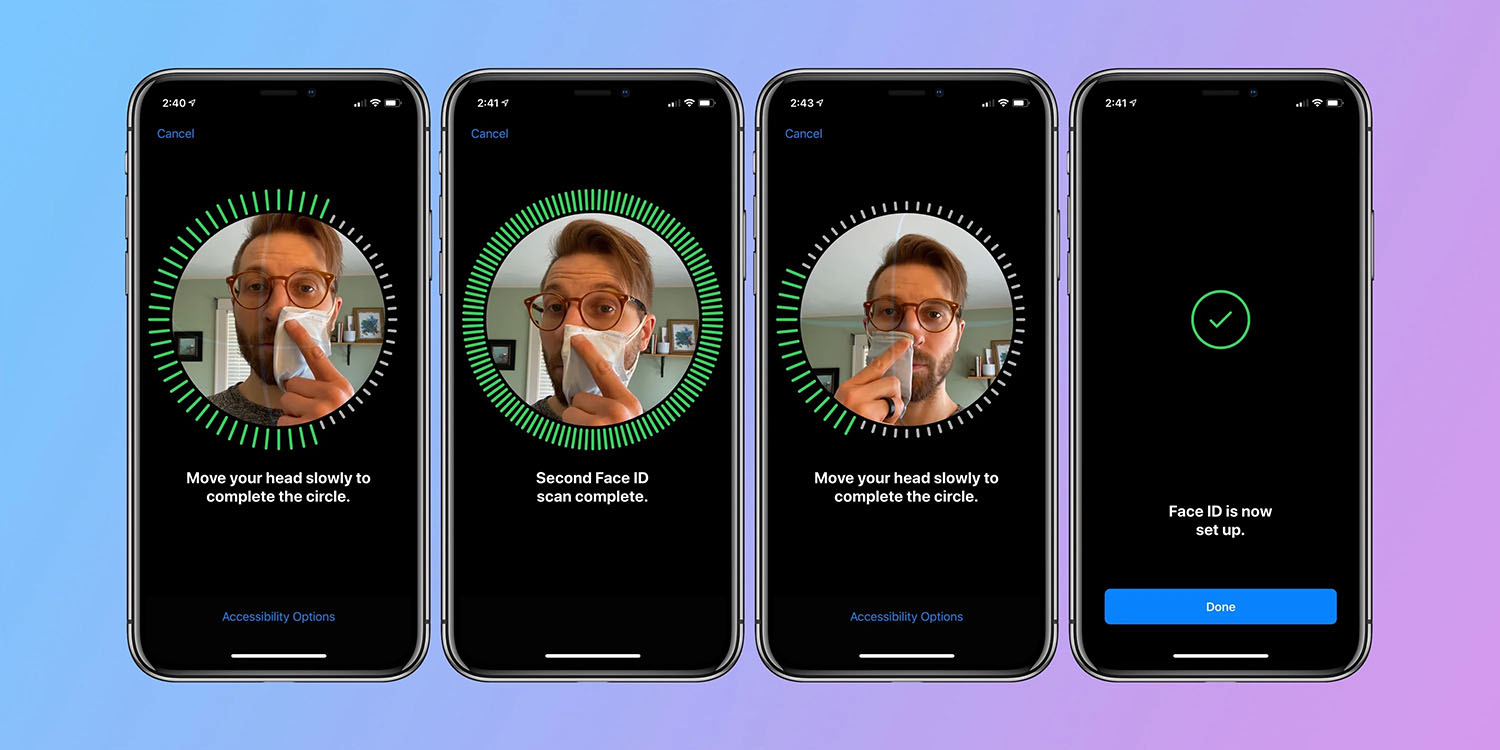 Face ID patent troll | Photos show Face ID registration process