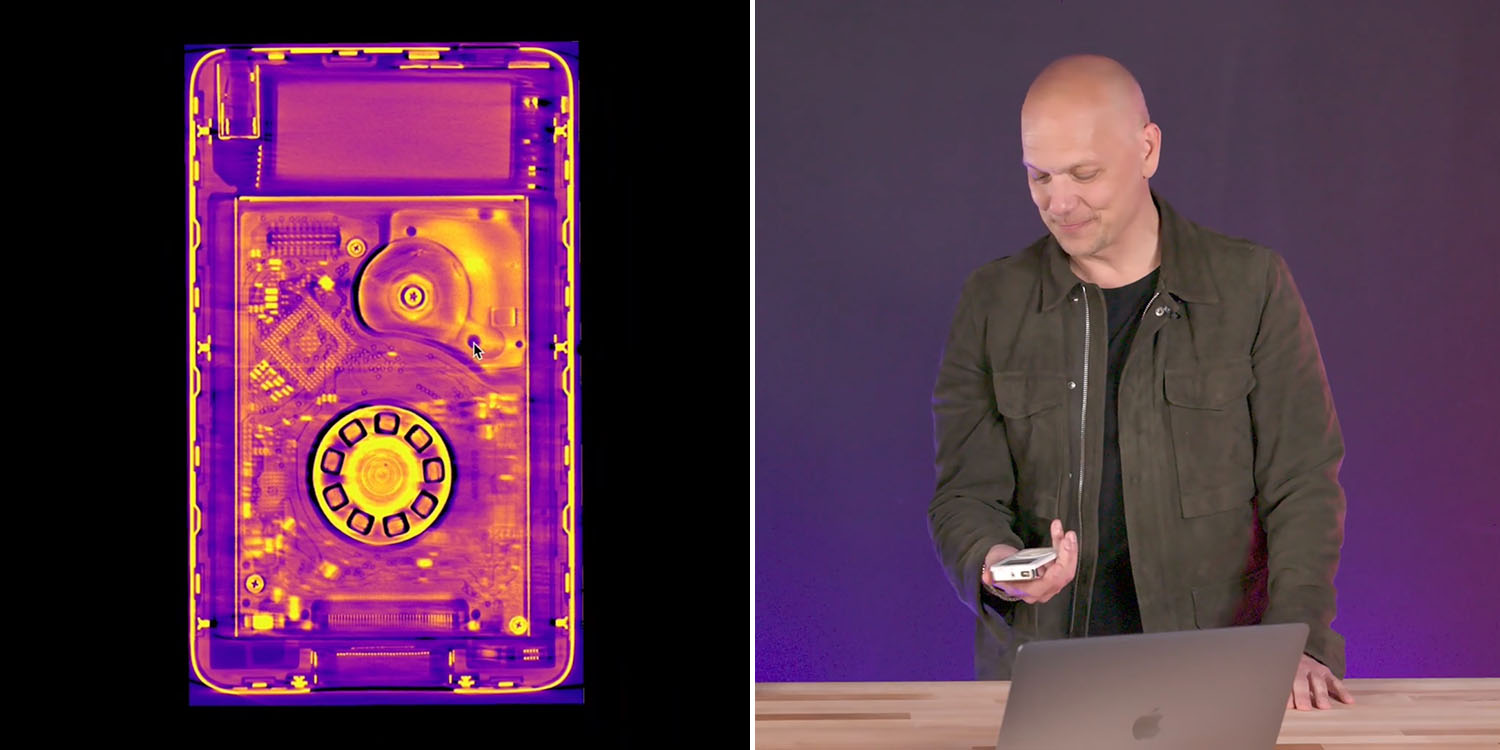 photo of Tony Fadell talks iPod design considerations, illustrated by CT scans image