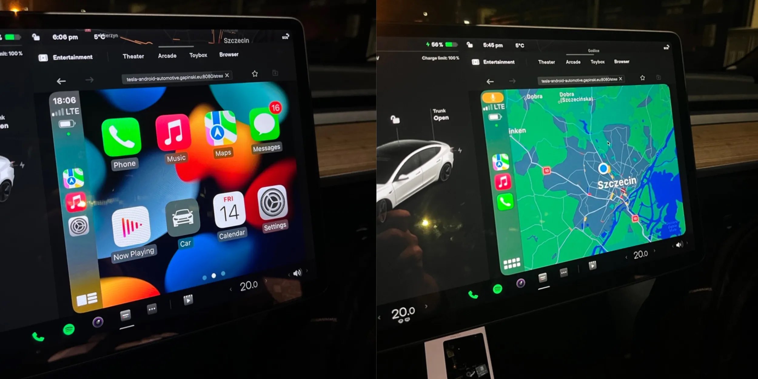 AppleCar & Android Auto kompatibles Fahrerdisplay ohne Kabel für Tesla  Model 3 und Model Y