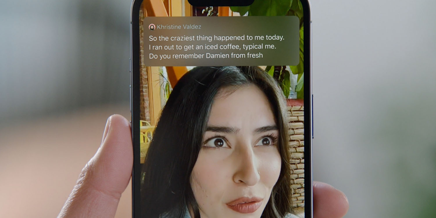 Photo shows Live Captions in use in a FaceTime call | iOS 16 accessibility features likely to benefit everyone