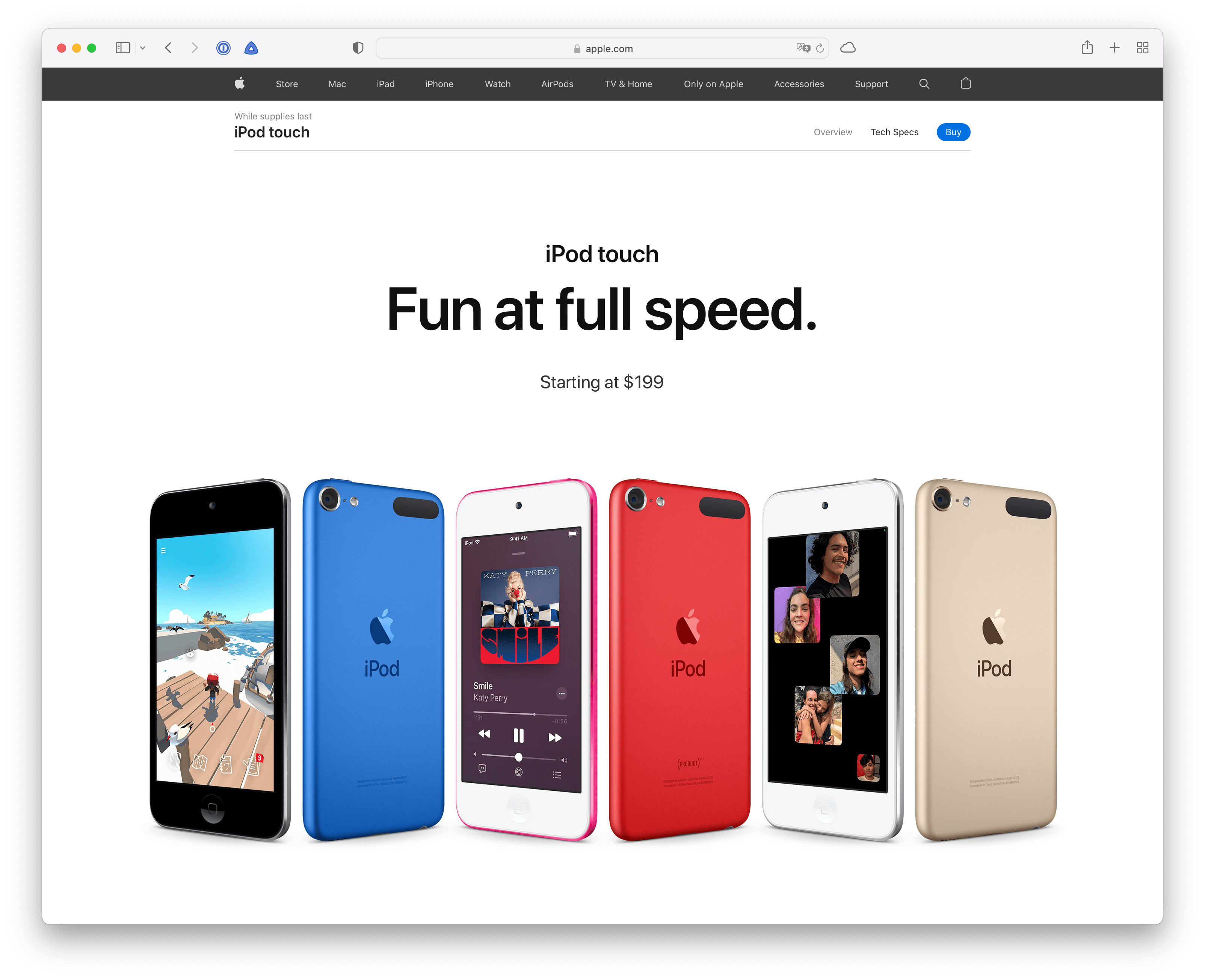 iPod touch website.