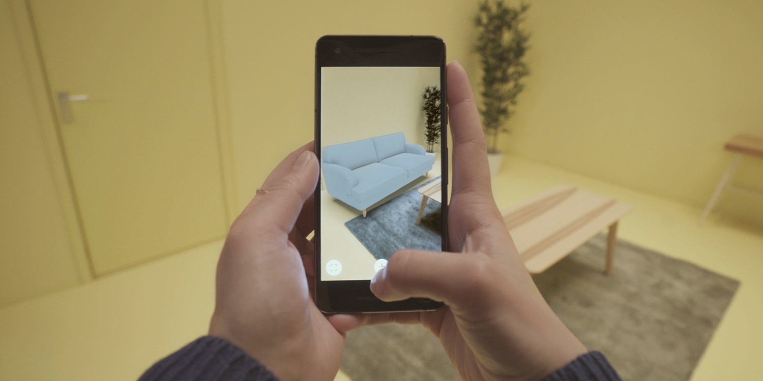 Ikea augmented reality app | Seen in use in a living room