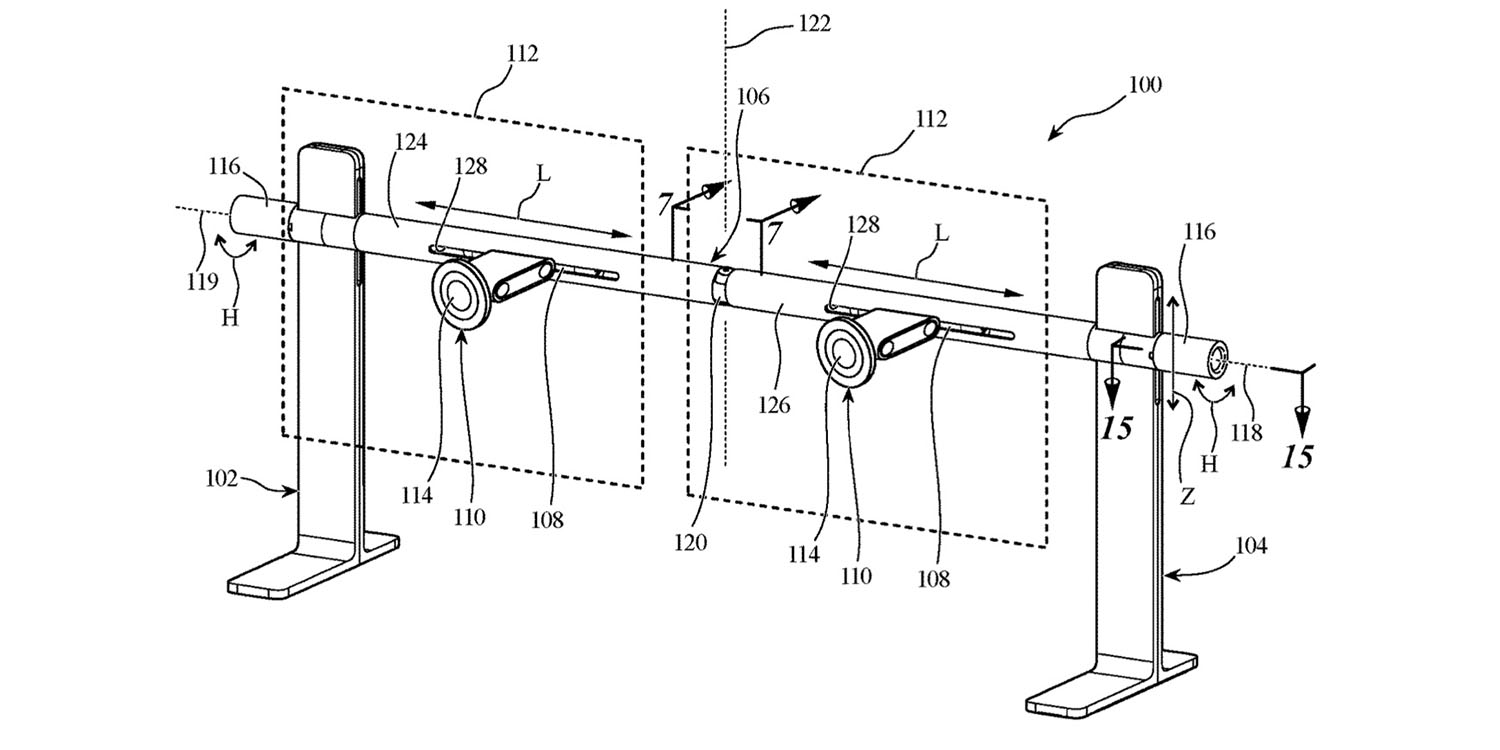 Pro Display XDR stand | Patent illustration of dual-monitor stand