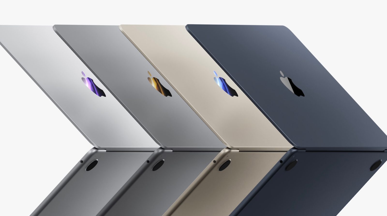 MacBook Air redesign in silver, space gray, starlight, and midnight colors