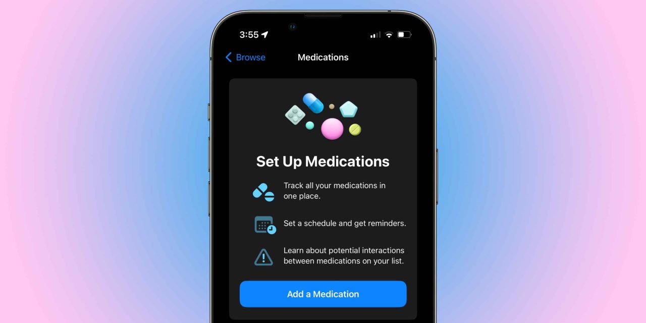 Track medications on iPhone