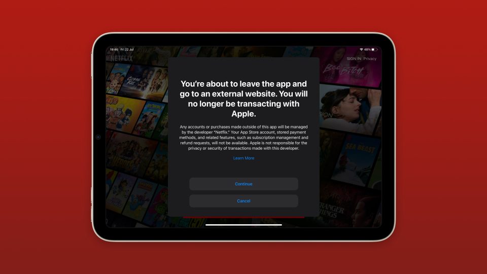 Netflix rolling out external subscription button for iOS users