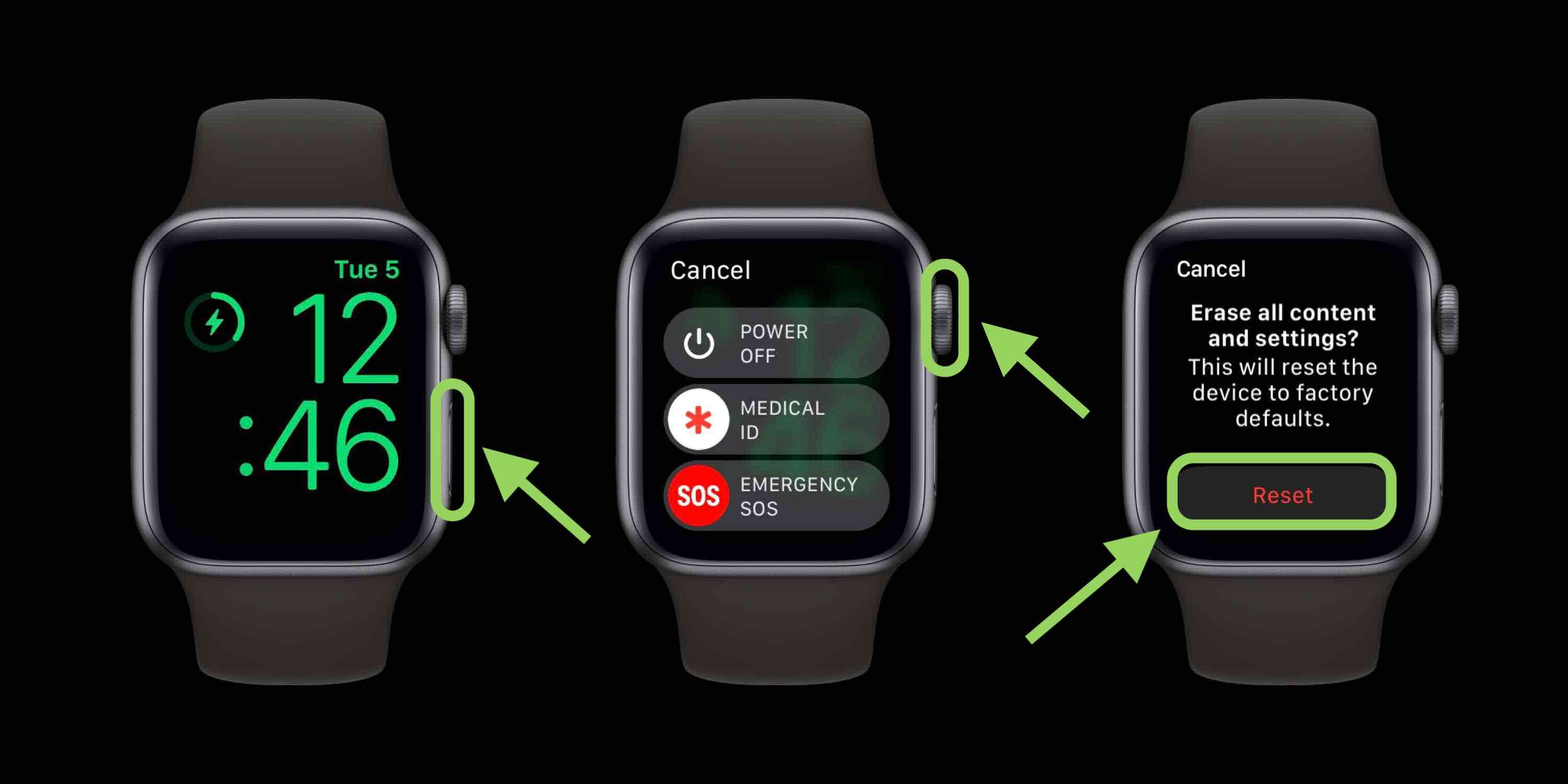 Factory reset apple 2025 watch without phone