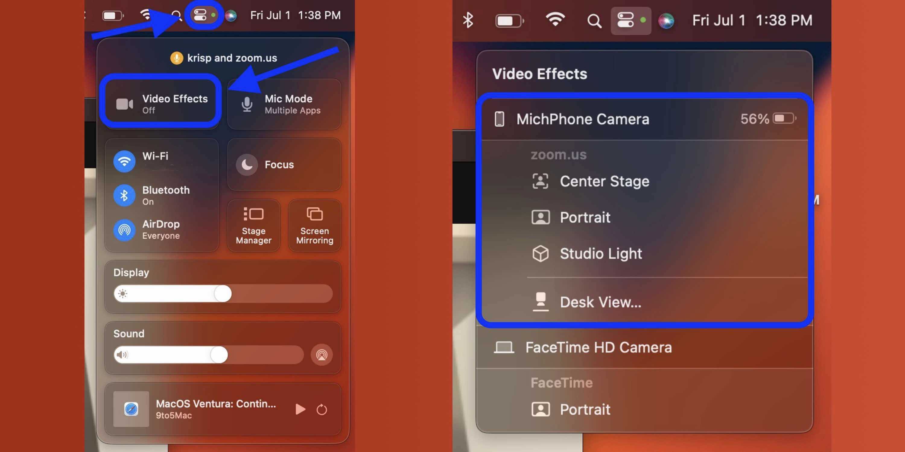 how to use iphone as webcam macos ventura