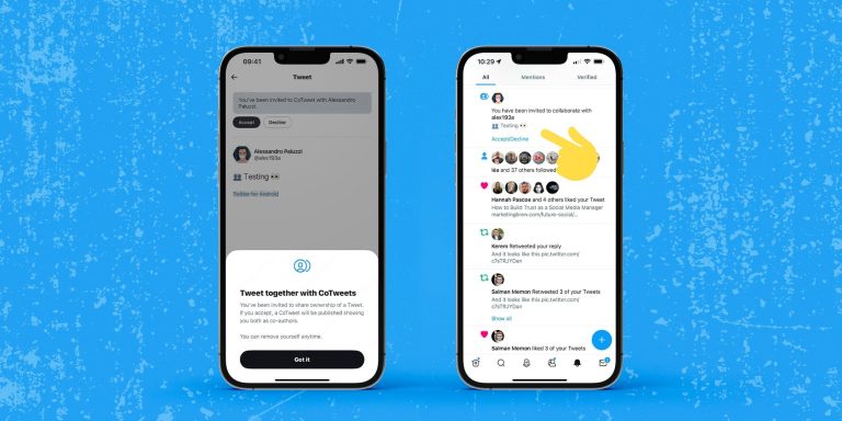 Twitter Co-tweet / Twitter CoTweet screengrab