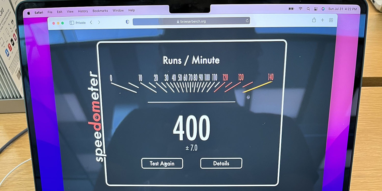M2 Mac speeds | Photo of DHH's 400 score
