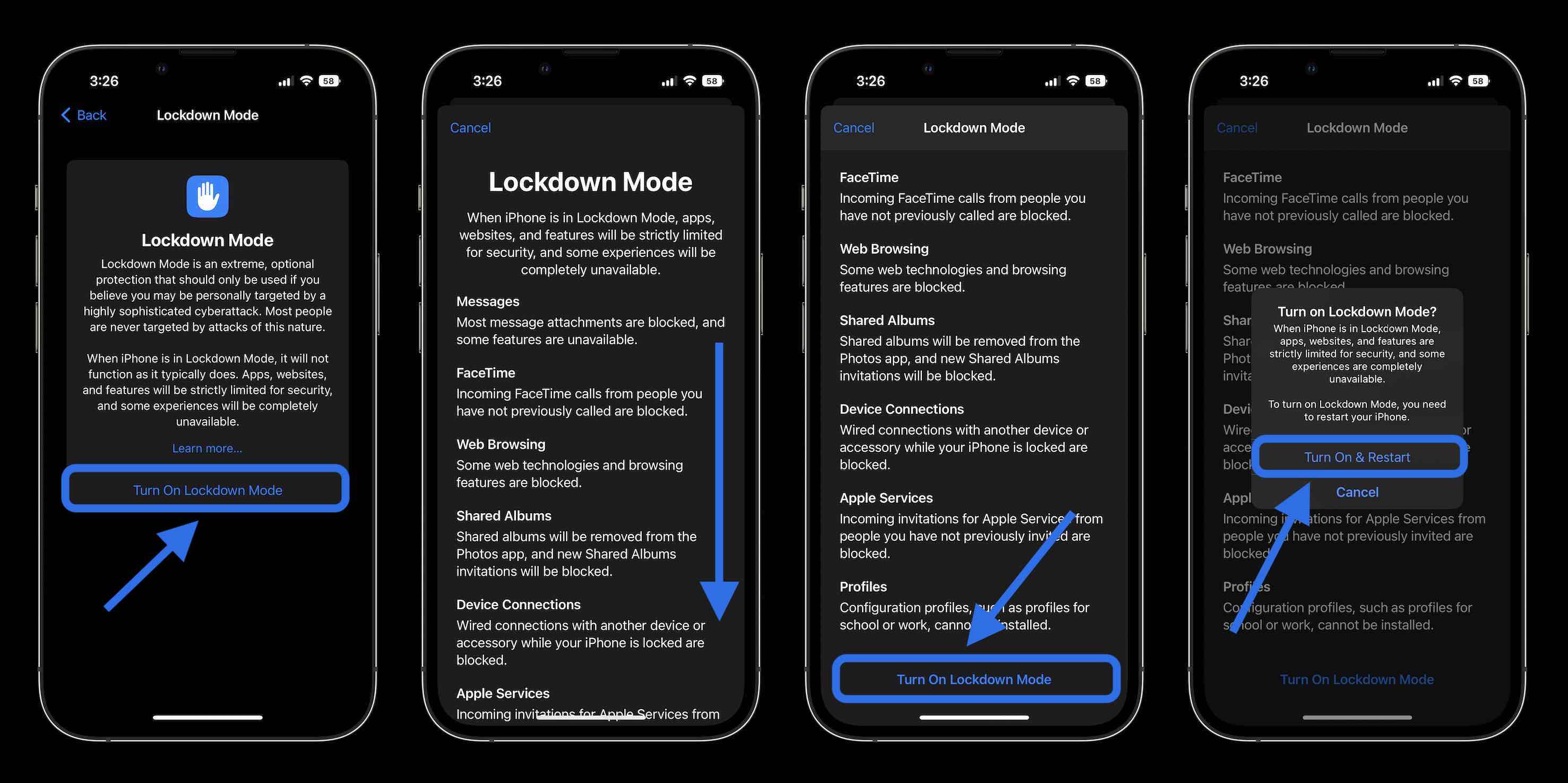 Lockdown-Modus ein-/ausschalten Anleitung für iOS 16 2