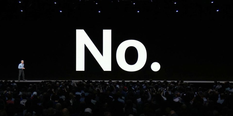 A17 chip | 'No' slide from Apple keynote