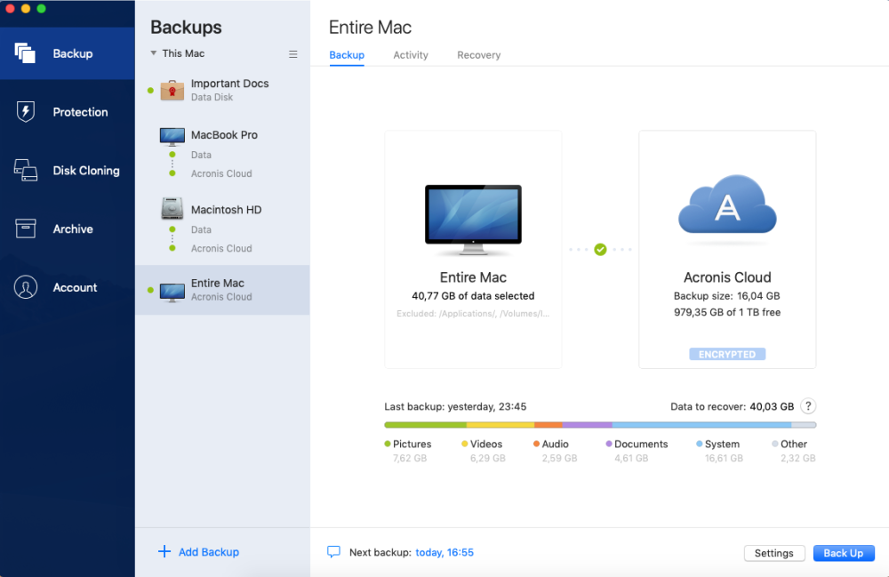 Acronis combines antivirus protection with easy backup in an all-in-one solution