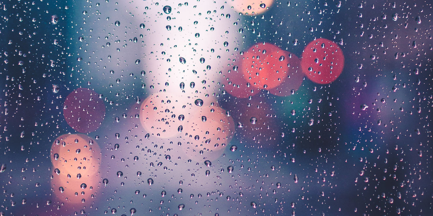 Molly Russell | Abstract image of rain on a window