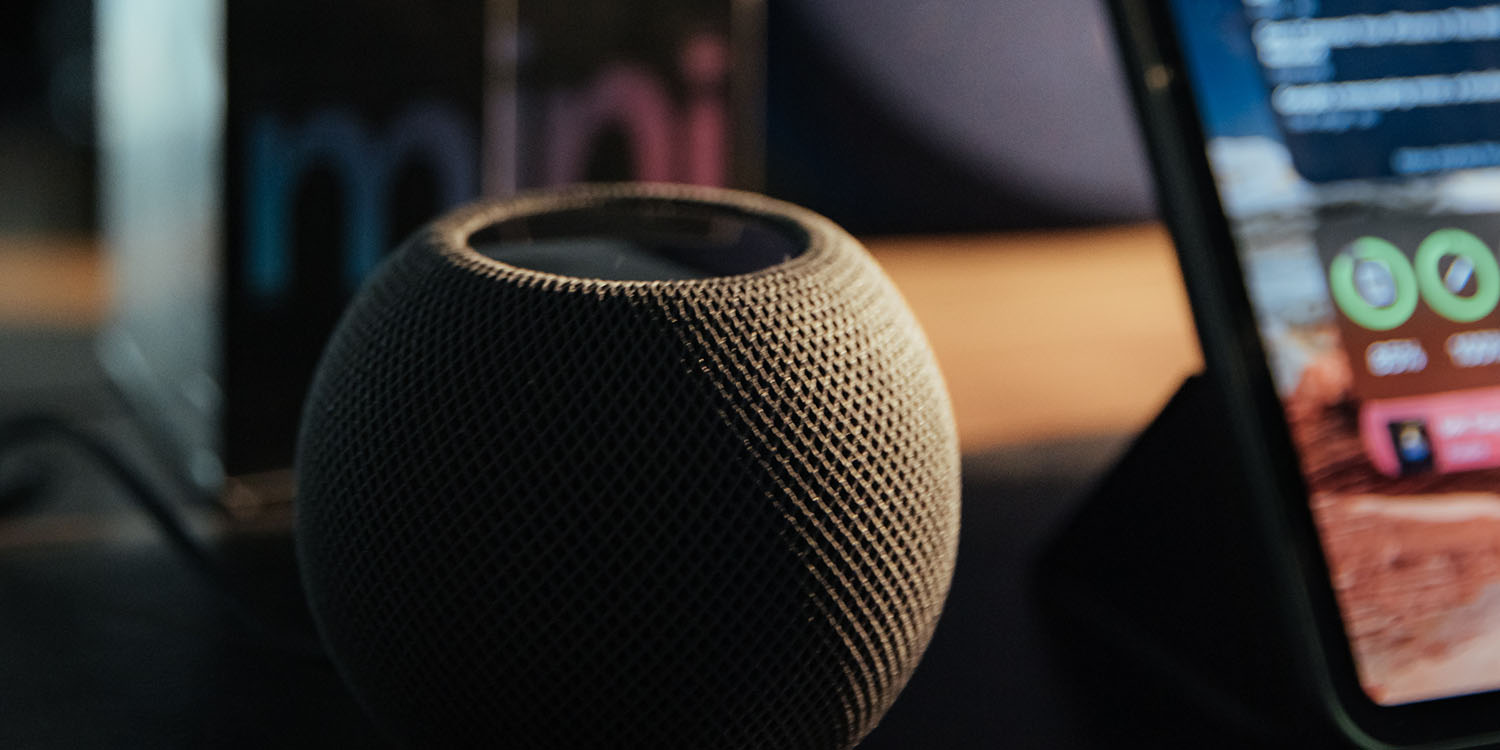 Smart home cybersecurity | HomePod mini next to iPhone