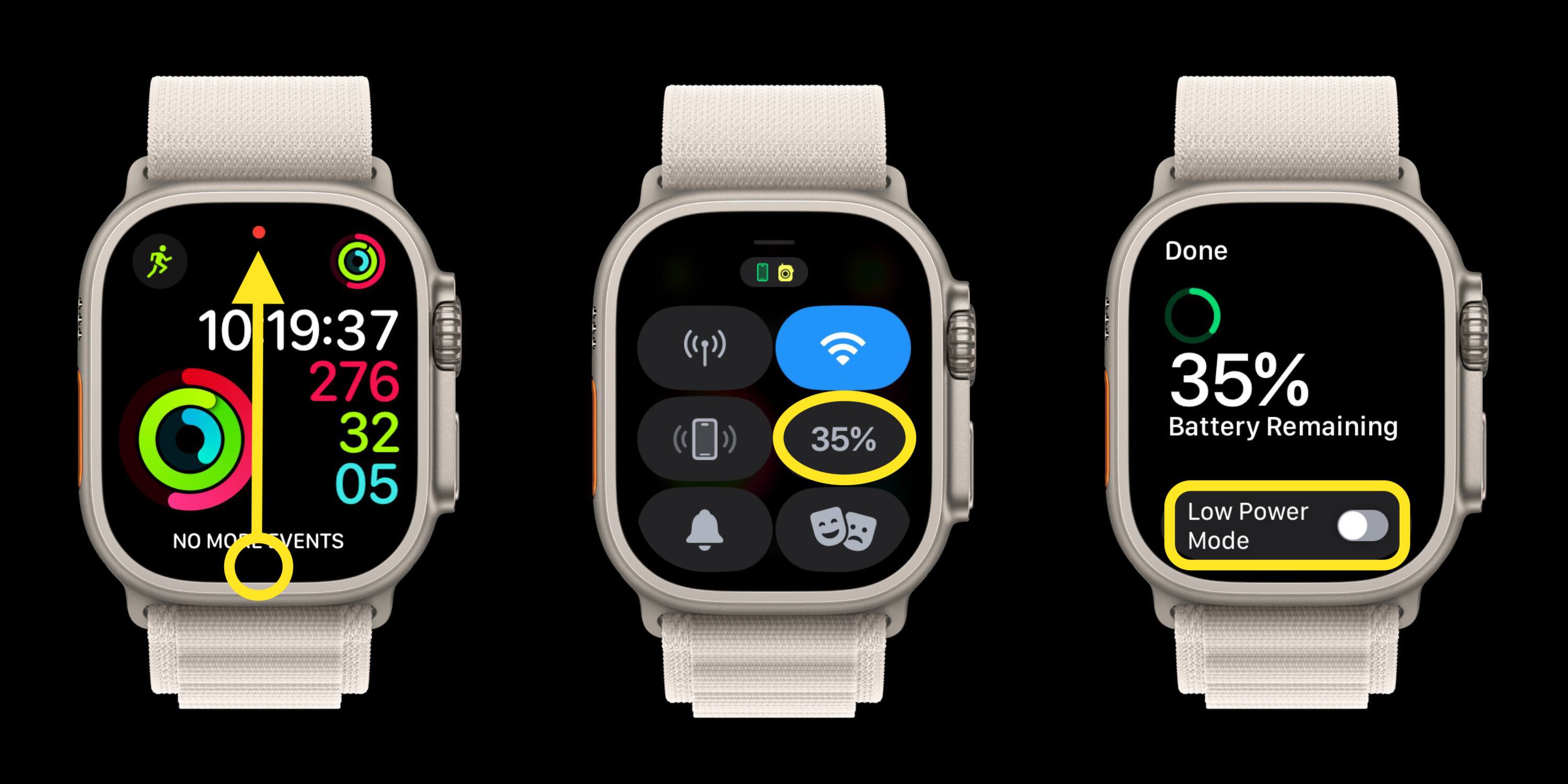 Apple Watch 1の低電力モードをオンにする方法