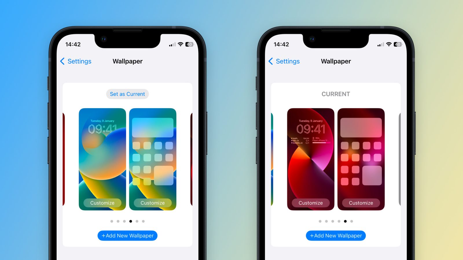 iOS 16.1 beta 3 now lets users switch between wallpaper sets in the Settings app