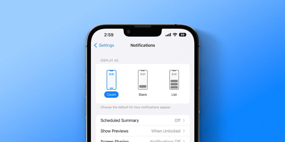 Configuración de notificaciones de iOS 16