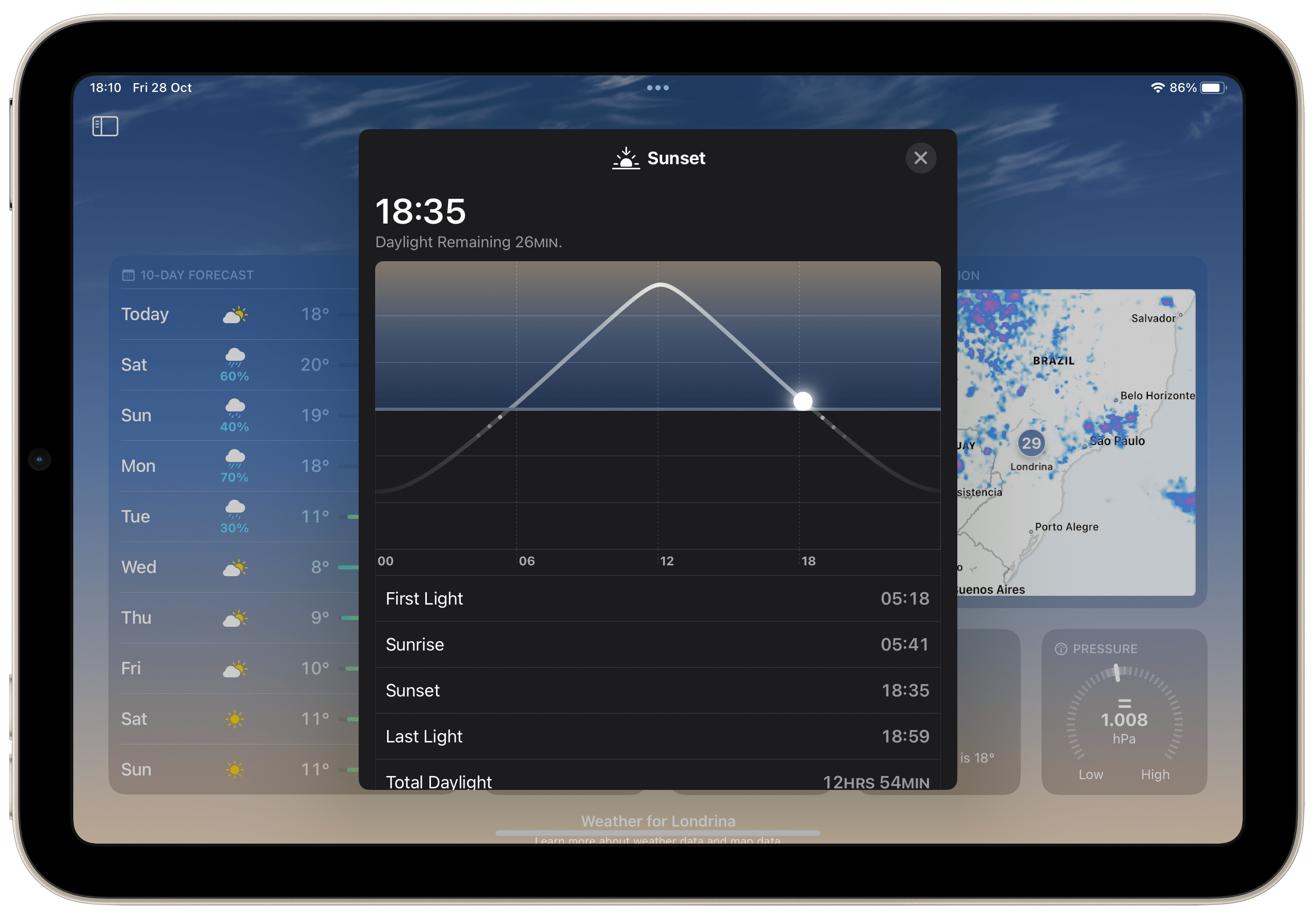 Aquí se explica cómo usar la nueva aplicación Weather para iPad en iPadOS 16