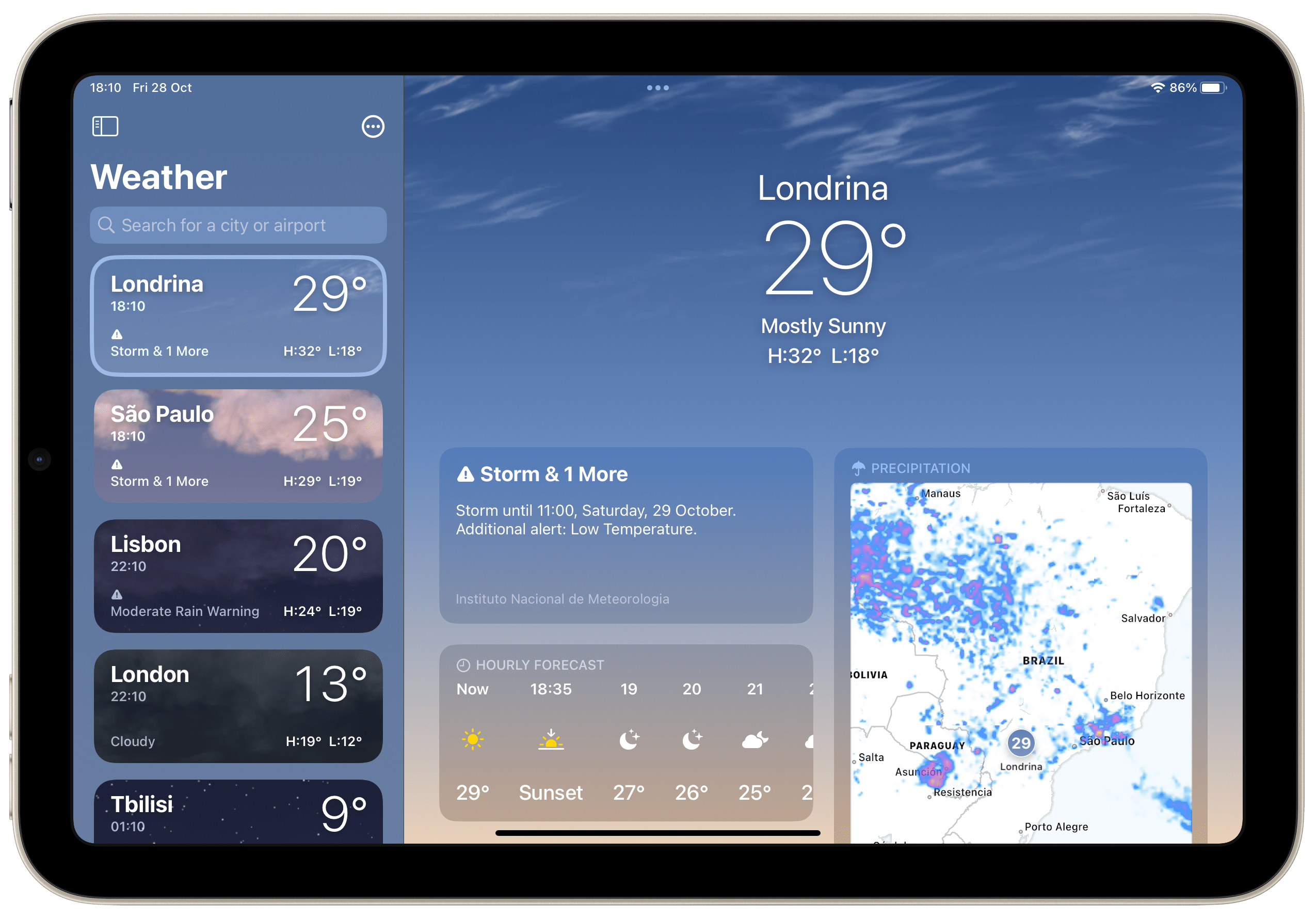 Te mostramos cómo usar todas las funciones de la nueva aplicación Weather para iPad en iPadOS 16.