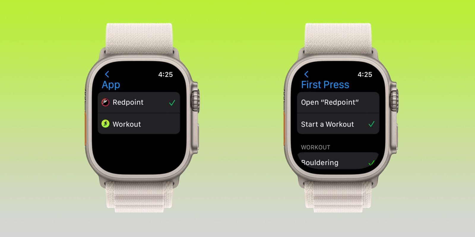 Apple Watch Ultra Action button third-party apps
