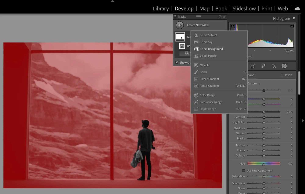 Remove the background of a photo in Adobe Lightroom with a single click