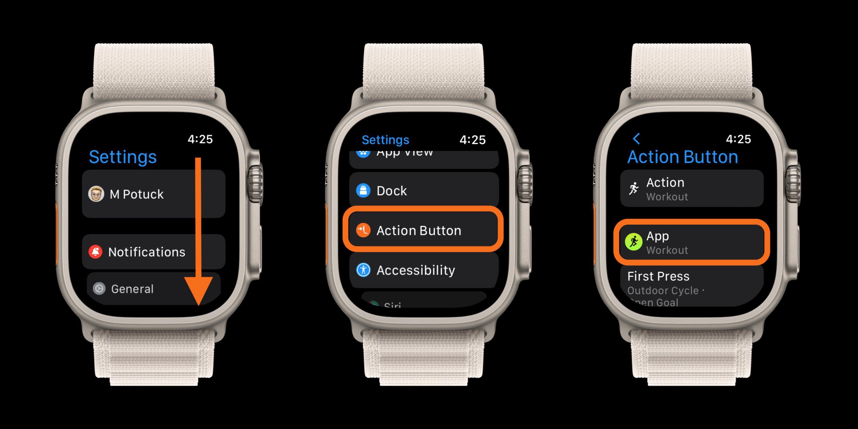 View of Apple Watch Ultra Action button with third-party apps - 9to5Mac