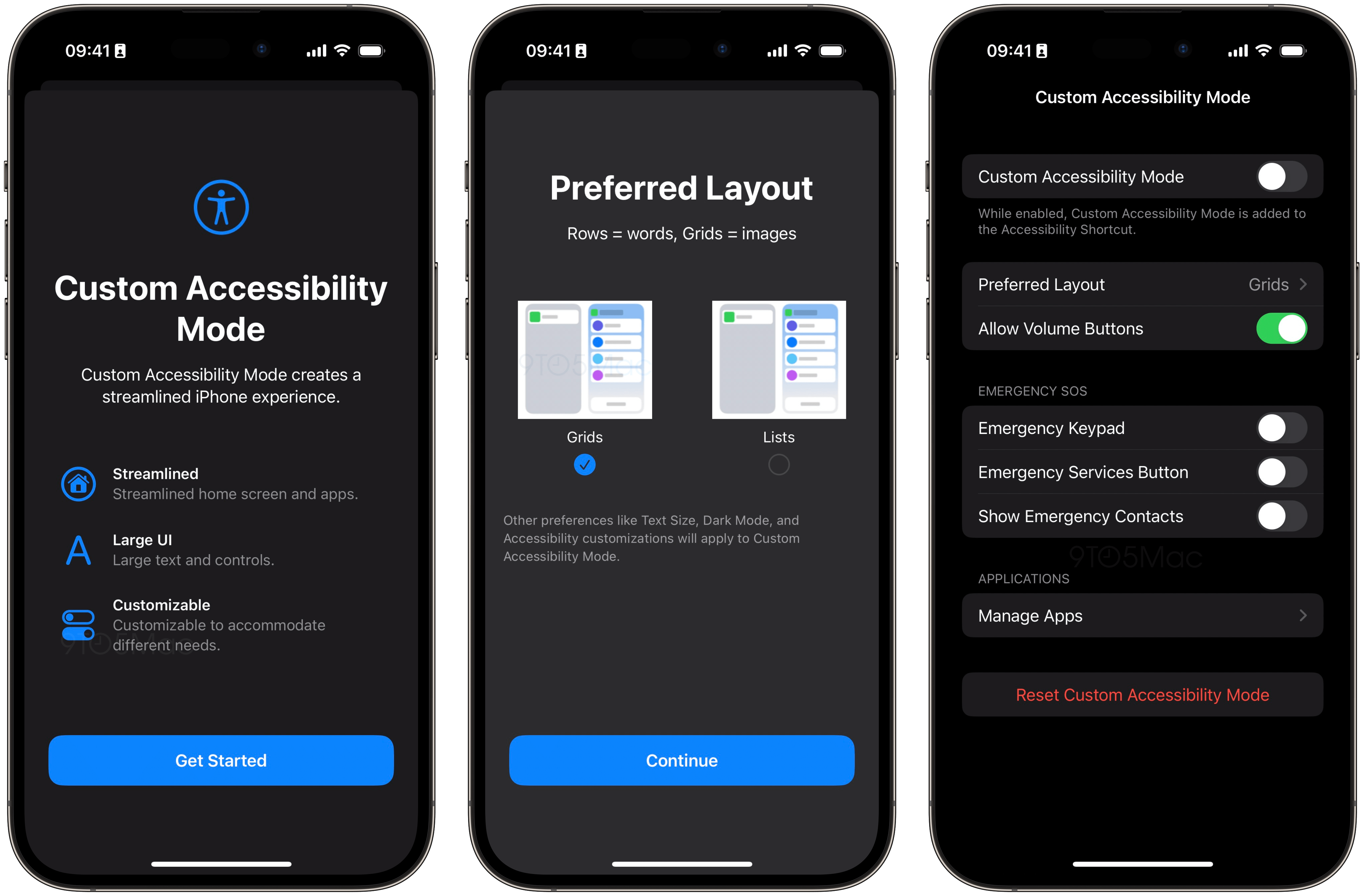 iOS 16.2 Custom Accessibility Mode with optimized experience for iPhone and iPad