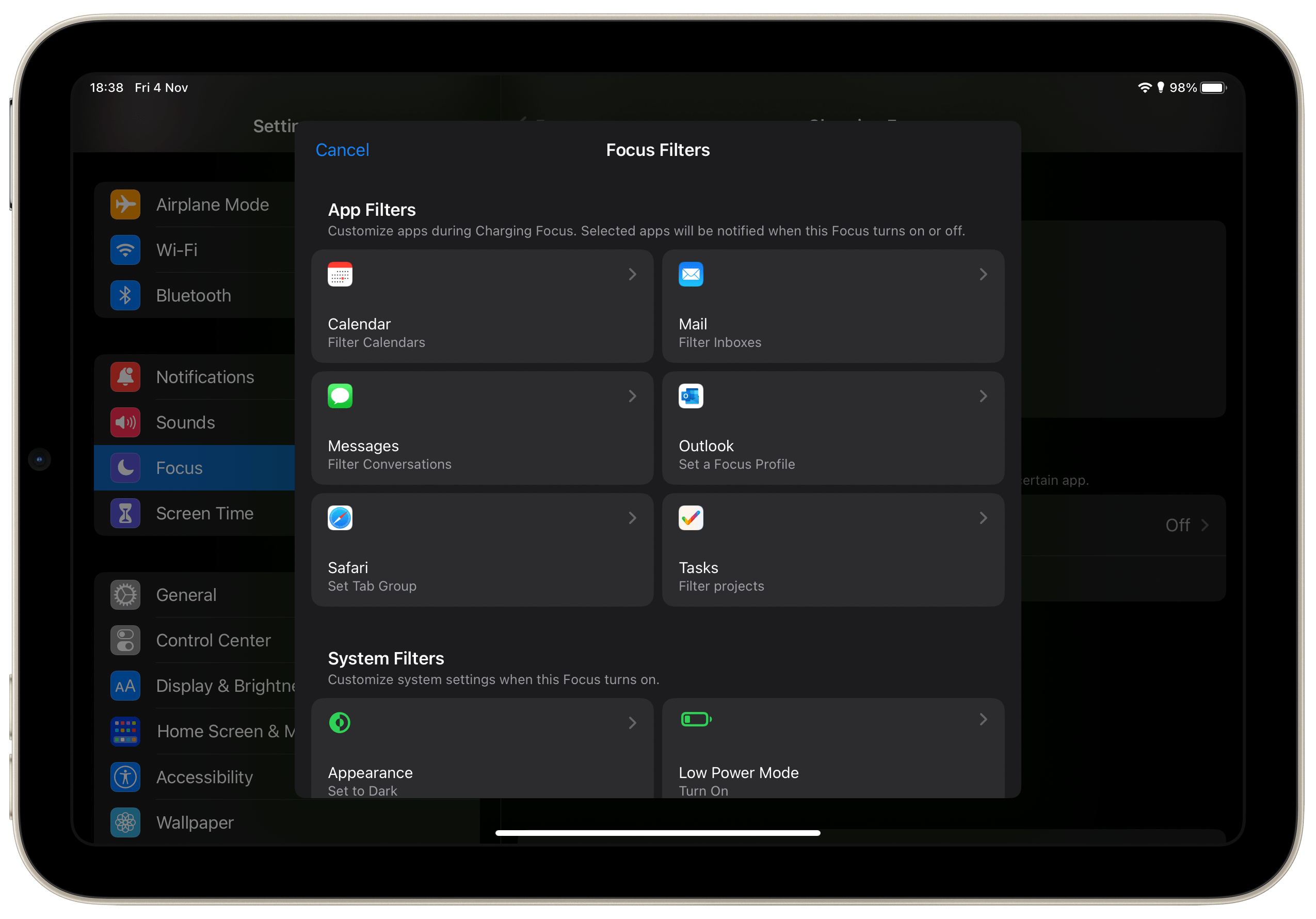 How to use Focus Filters on your iPad with iPadOS 16