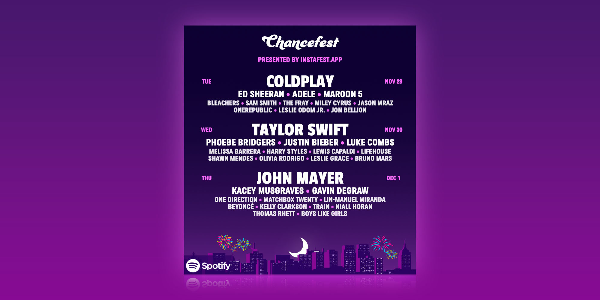 your own music with Instafest and Spotify