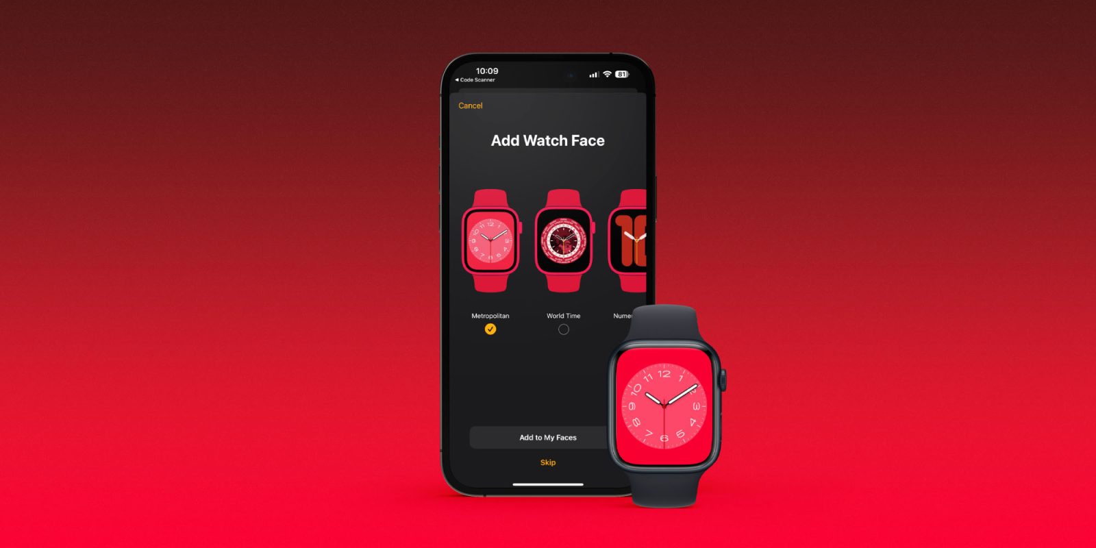 Apple promoting all (RED) version of the Metropolitan Apple Watch face ahead of World AIDS Day