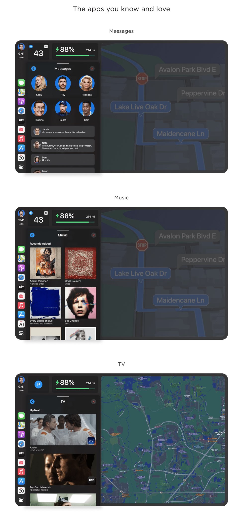 tesla carplay concept apple apps