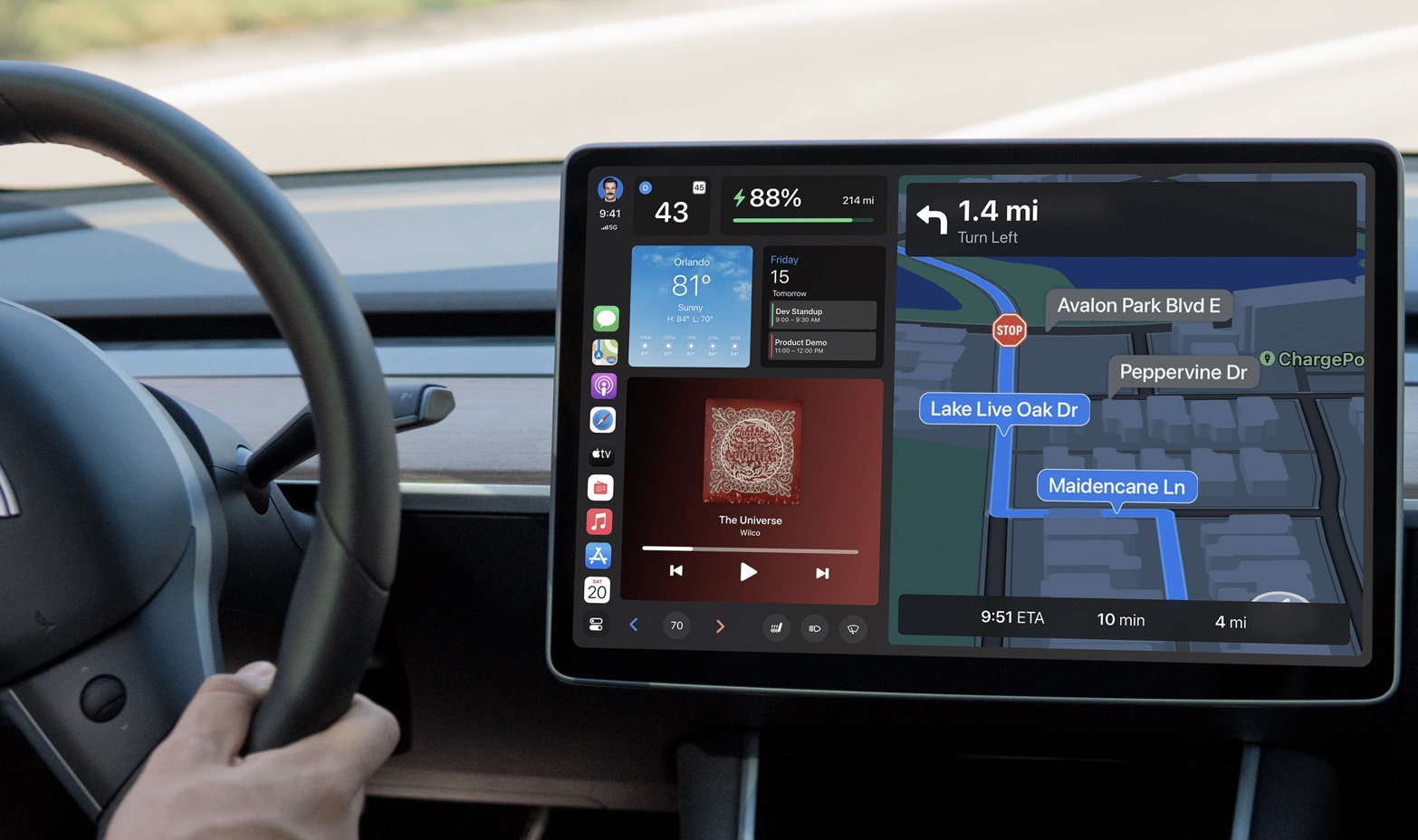 Tesla Model Y MSXCP Apple CarPlay Android Auto Driver View Dash