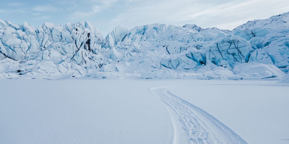 Use of Emergency SOS | Snowmobile tracks in Alaska