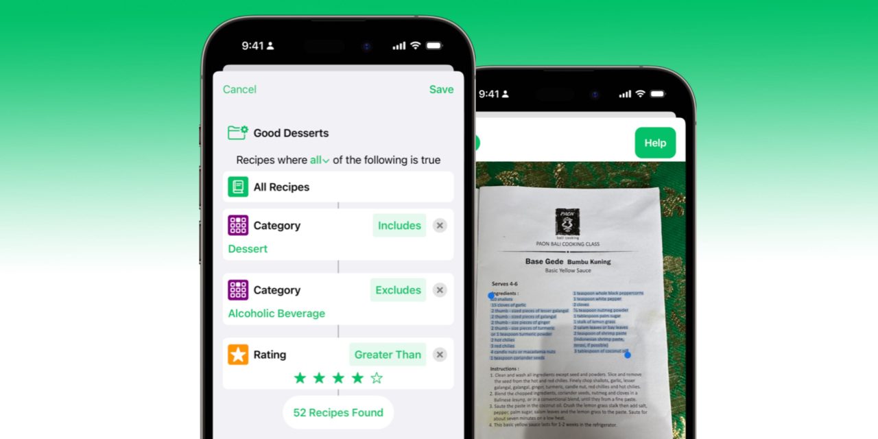 Pestle iOS recipe app gets major update with Smart Folders, PDF scanning, and more