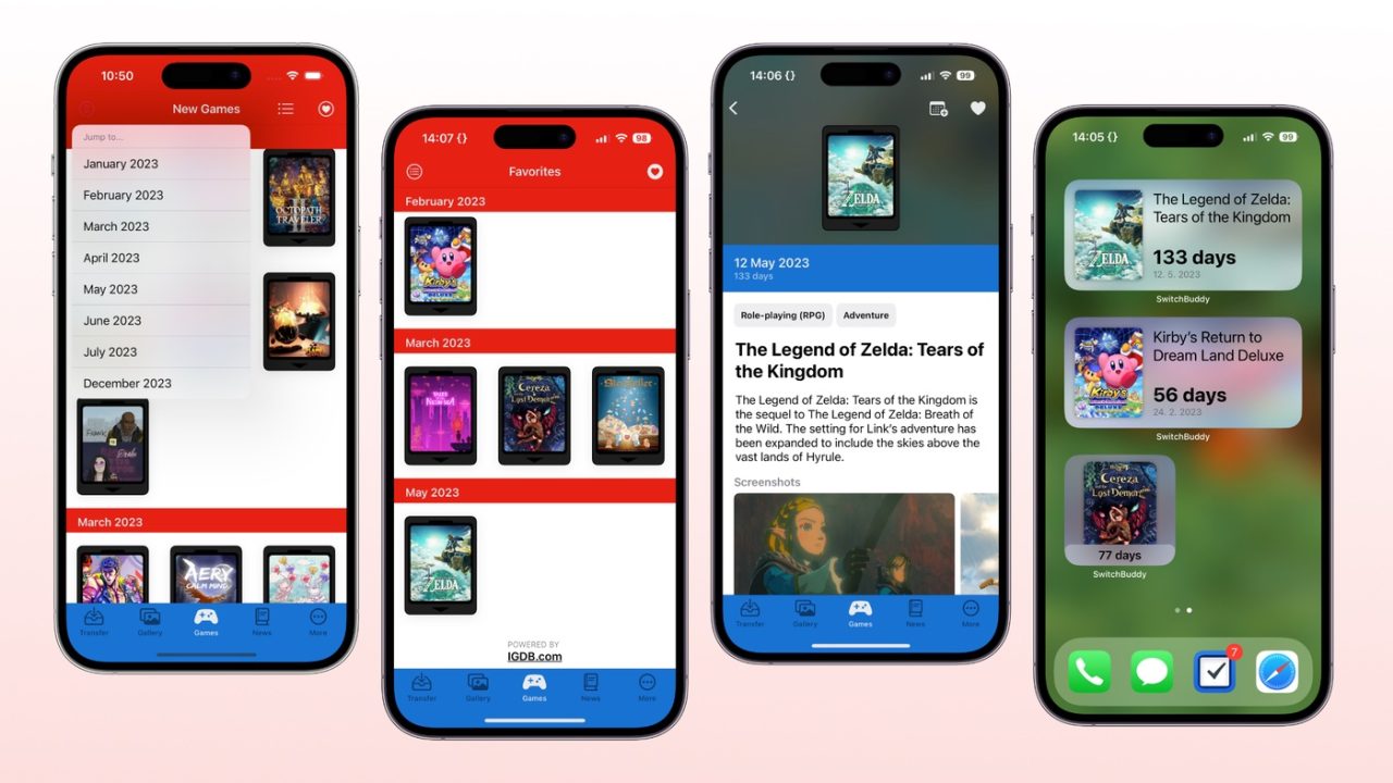 SwitchBuddy for iOS updated with upcoming games and release countdown widgets