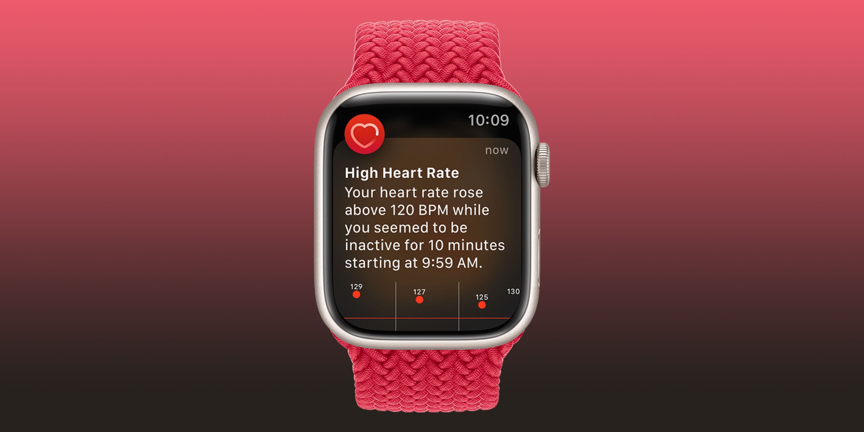 Apple Watch rychlá tepová frekvence