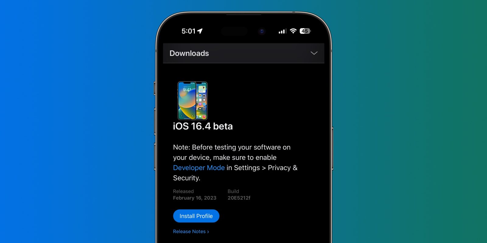 Установите бета-версию iOS 16.4.