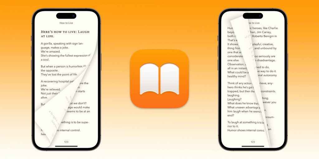Curl page turn effect Apple Books
