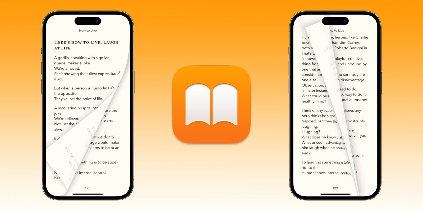 Apple Books'un kıvrımlı sayfa dönüştürme efekti