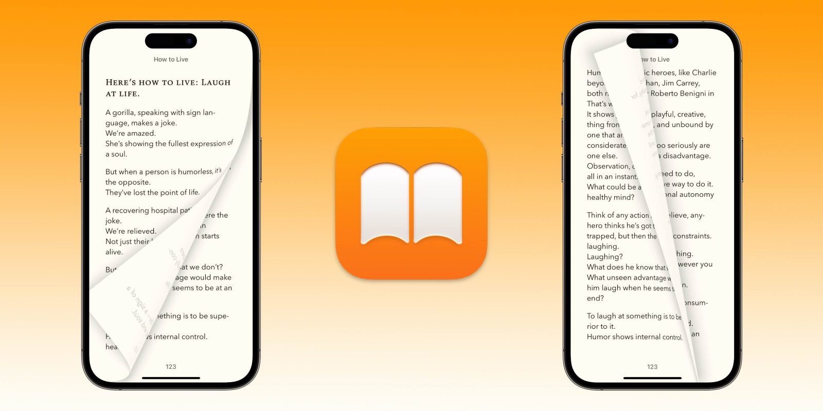 جلوه چرخش صفحه حلقه‌دار Apple Books