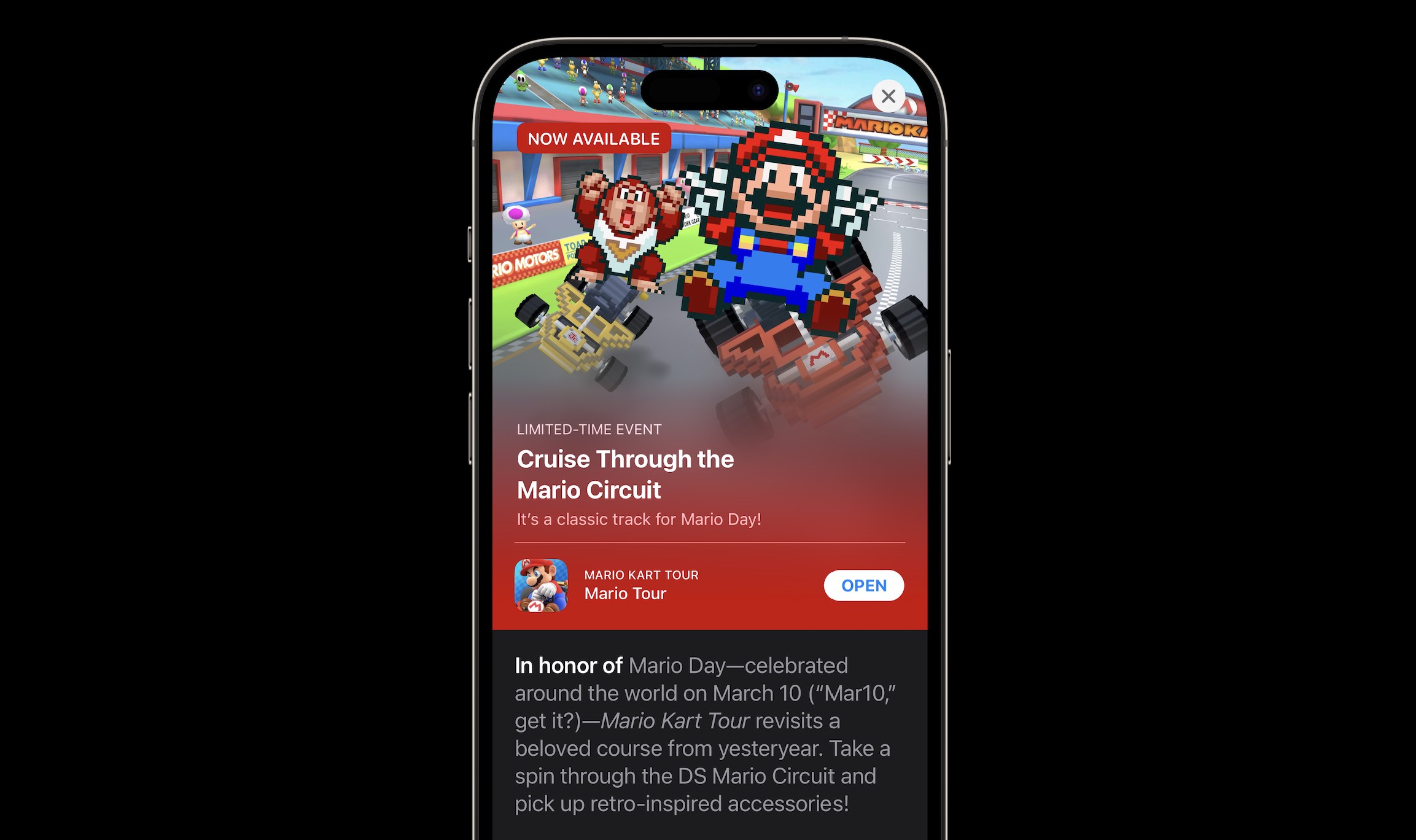Celebrate Mario Day on iPhone with special retro Mario Kart Tour track and more