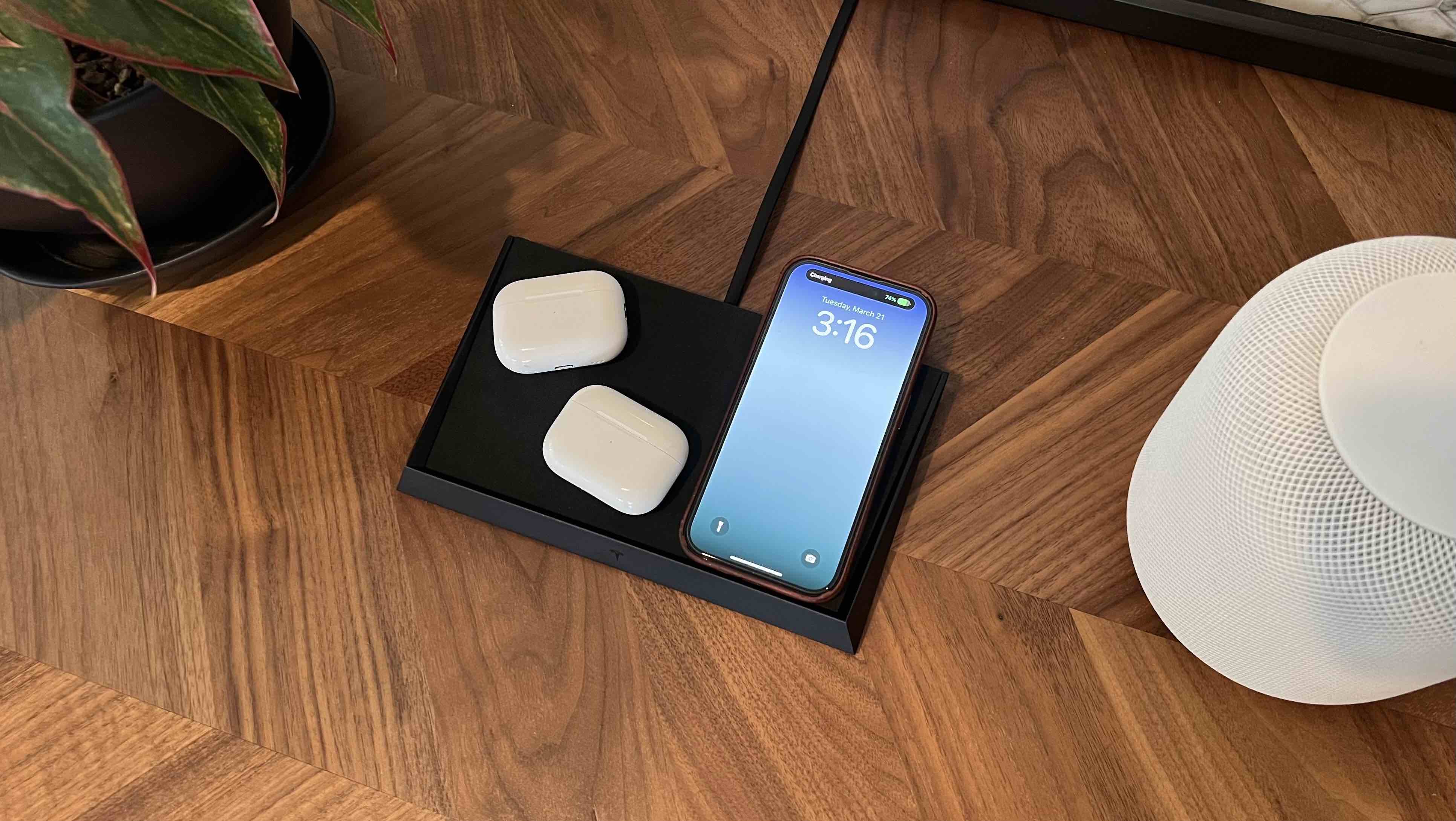 Tesla wireless charger top to bottom