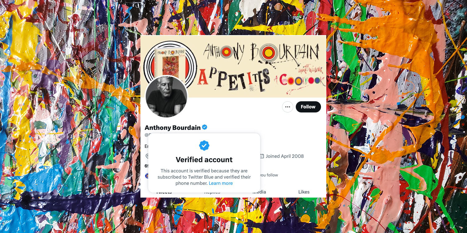 Twitter checkmark chaos continues | Screengrab of Anthony Bourdain's verification