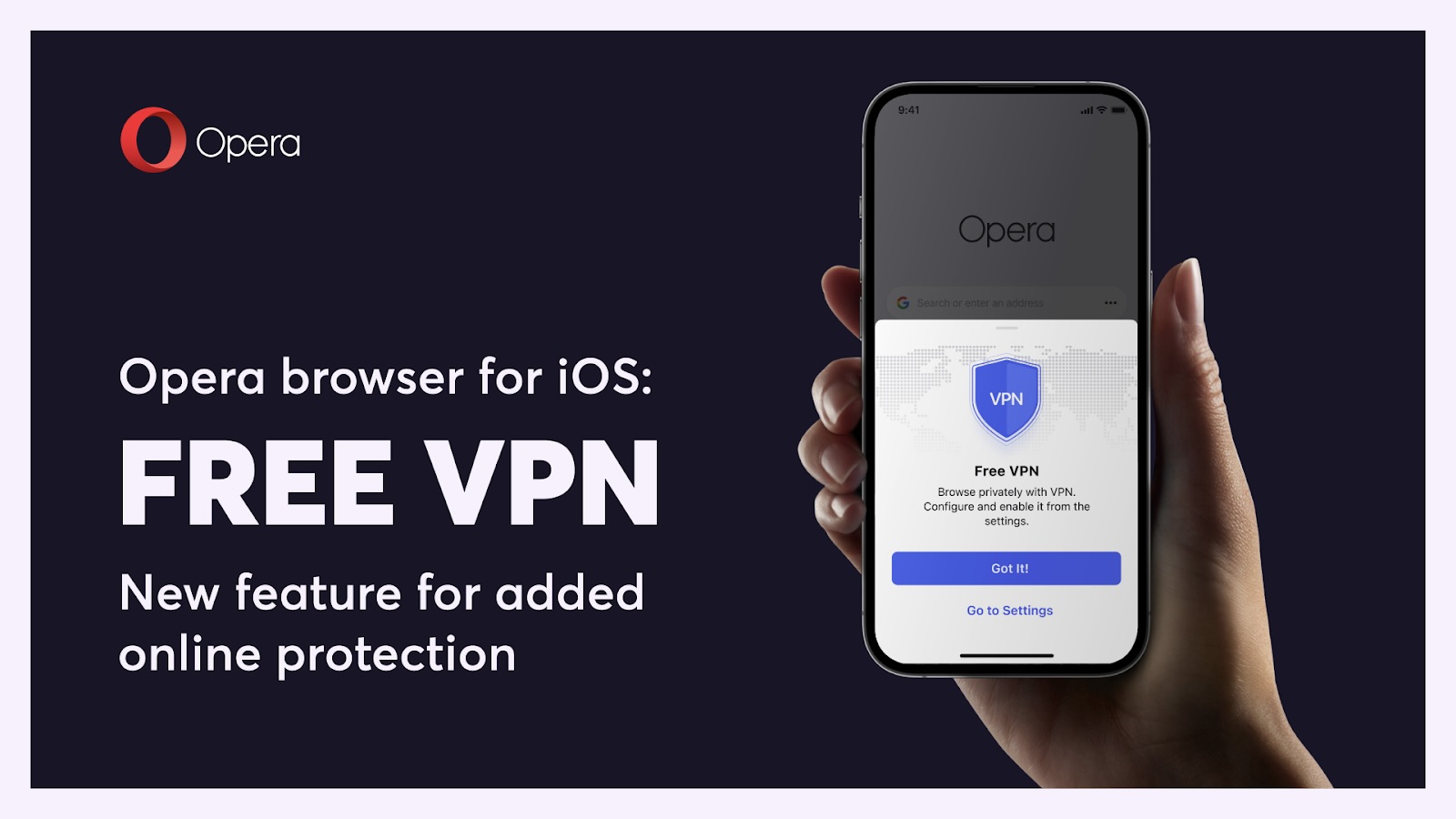 Opera iOS free VPN