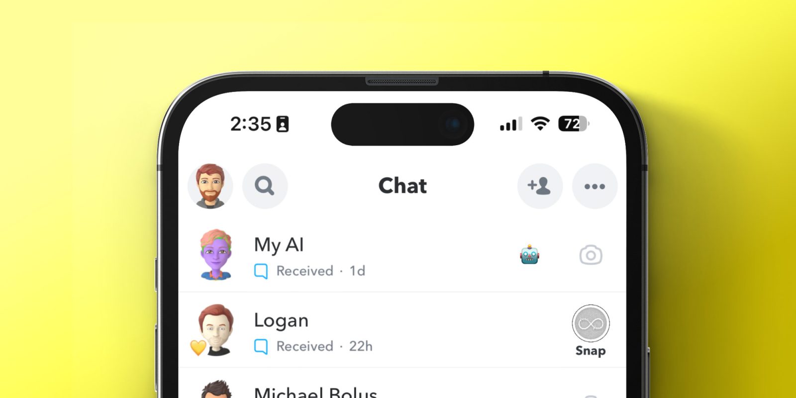 Snapchat My AI pinned remove
