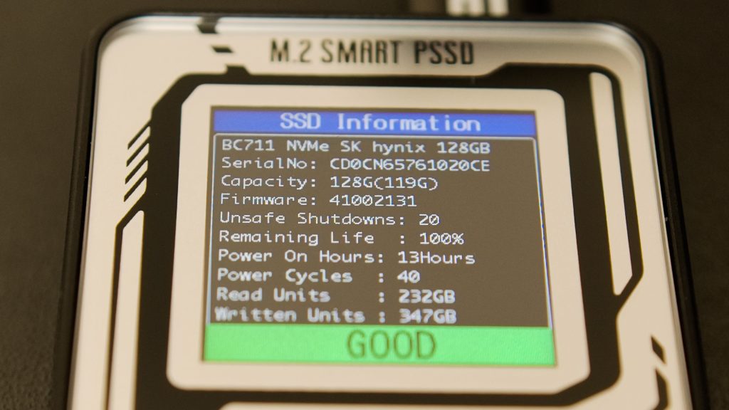 اطلاعات SSD هوشمند