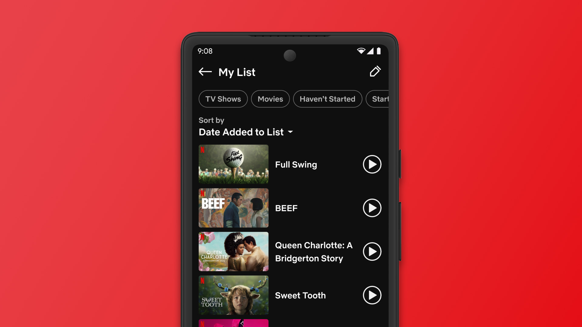 Netflix makes it easier for users to navigate through 'My List' on its mobile app.