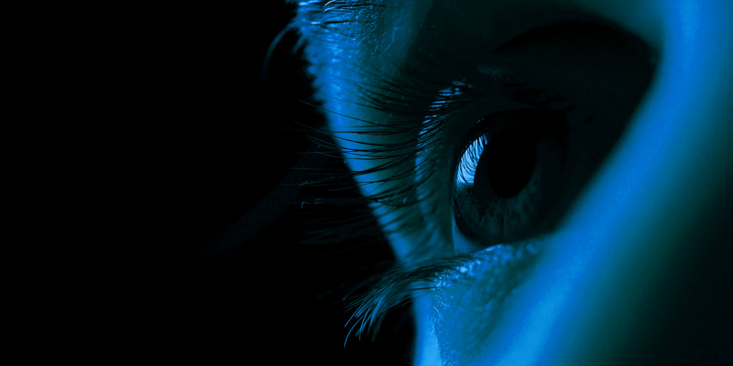 Reality Pro front display | Close-up photo of an eye